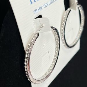Lia Sophia Standing Ovation 1 1/2” Silver Hoop Earrings